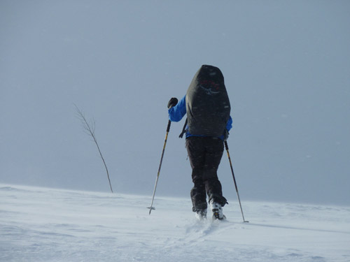 Skieuse de randonnée nordique