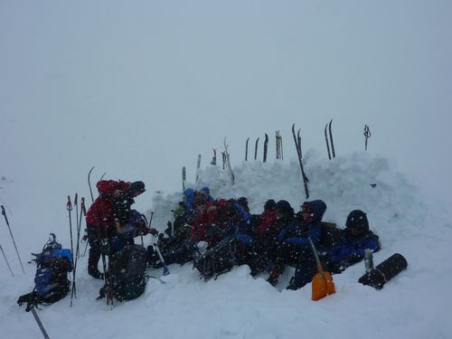 Pause déjeuner en pleine neige