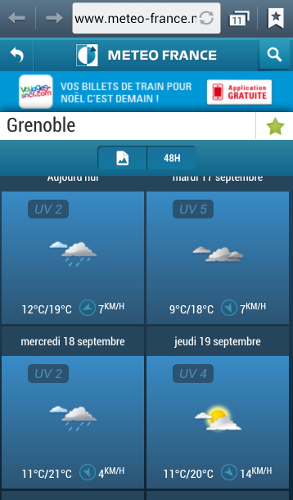 Prévisions de la semaine à Grenoble