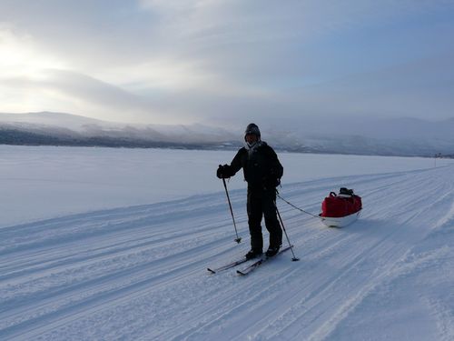 Traversée du lac Saltuolakta