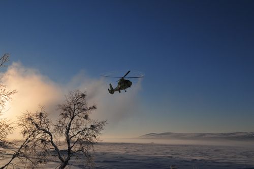 Arrivée de l'hélico des secours