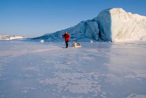 Skieur sur la glace