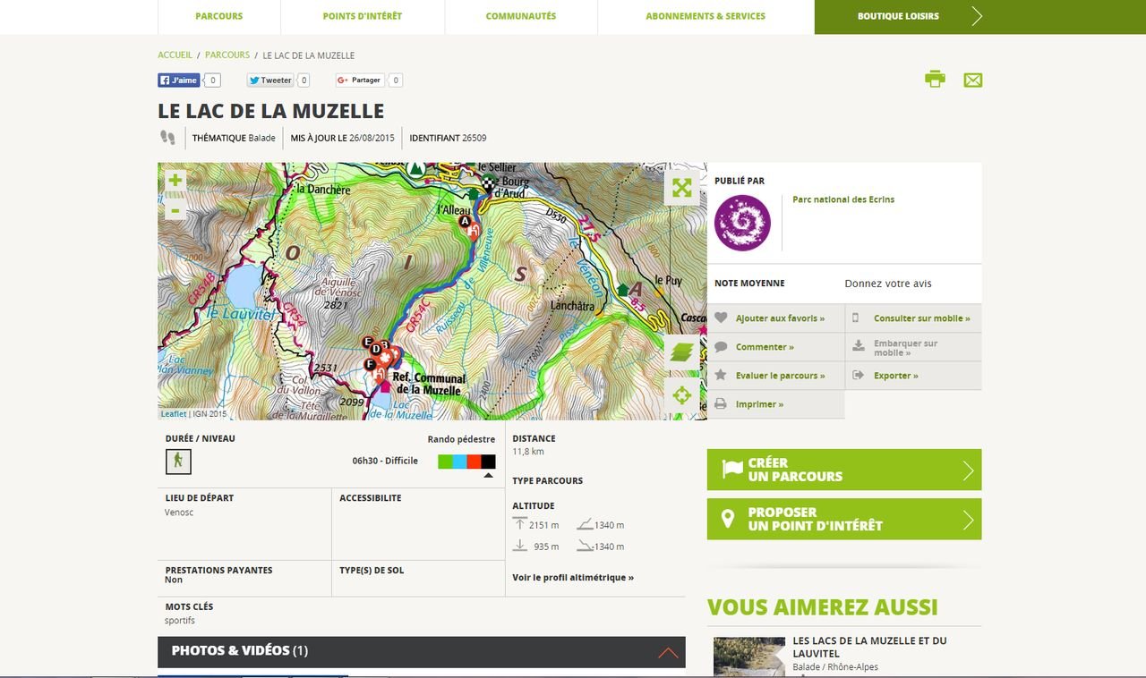 Exemple de fiche itinéraire dans les Ecrins