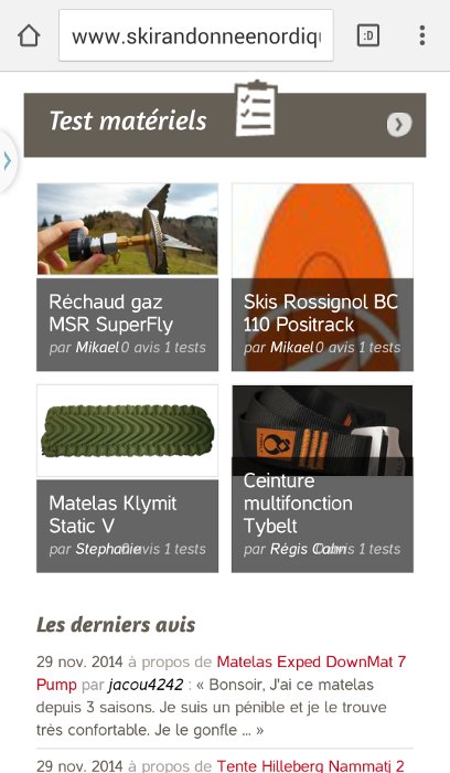 Version adaptée aux Smartphones et tablettes