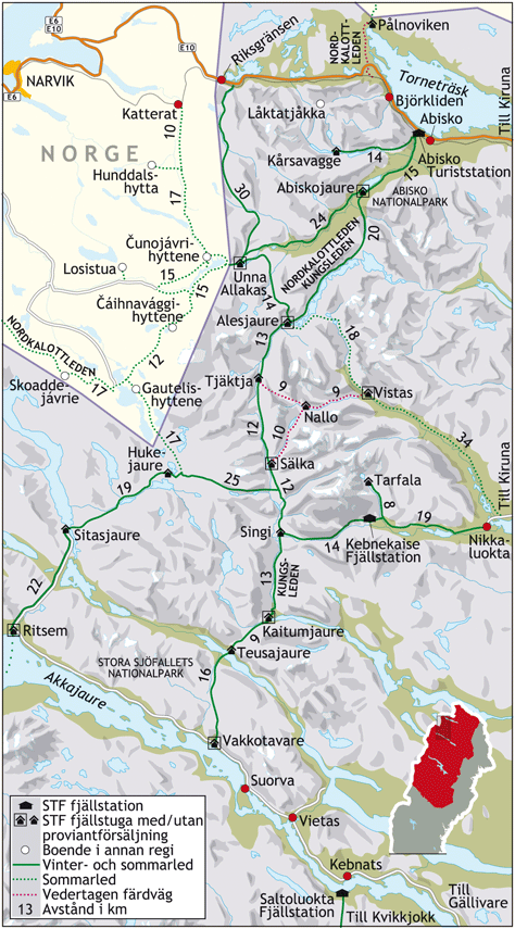 Itinéraire 1 : Abisko - Saltoluokta (Suède)